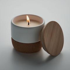 Vue Bougie en cire végétale 80 gr - Menkaure de couleur blanc| Krokrodeal