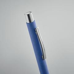 Vue Stylo à bille en papier recyclé - Olympia de couleur bleu| Krokrodeal