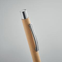 Vue Stylo à bille en papier recyclé - Olympia de couleur marron| Krokrodeal