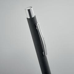 Vue Stylo à bille en papier recyclé - Olympia de couleur noir| Krokrodeal