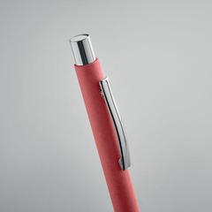 Vue Stylo à bille en papier recyclé - Olympia de couleur rouge| Krokrodeal