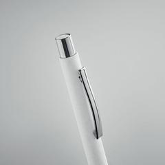 Vue Stylo à bille en papier recyclé - Olympia de couleur blanc| Krokrodeal