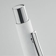 Vue Stylo à bille en papier recyclé - Olympia de couleur blanc| Krokrodeal