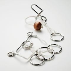 Vue Jeu de 2 casse-tête en métal - Connection de couleur gris| Krokrodeal
