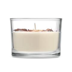 Vue Bougie en cire végétale 300 gr - Citrus de couleur blanc| Krokrodeal