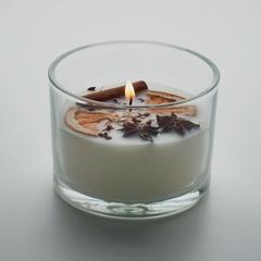 Vue Bougie en cire végétale 300 gr - Citrus de couleur blanc| Krokrodeal