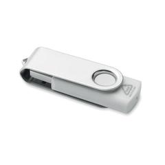 Vue Clé USB 16G en ABS recyclé MO2080-06 - Techmate rabs de couleur blanc| Krokrodeal