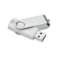 Vue Clé USB 16G en ABS recyclé MO2080-06 - Techmate rabs de couleur blanc| Krokrodeal