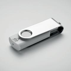 Vue Clé USB 16G en ABS recyclé MO2080-06 - Techmate rabs de couleur blanc| Krokrodeal