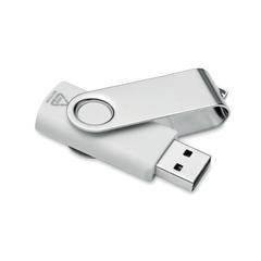 Vue Clé USB 16G en ABS recyclé MO2080-06 - Techmate rabs de couleur blanc| Krokrodeal