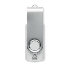Vue Clé USB 16G en ABS recyclé MO2080-06 - Techmate rabs de couleur blanc| Krokrodeal