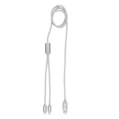 Vue Câble de charge 2 en 1 long - Cablong de couleur gris| Krokrodeal