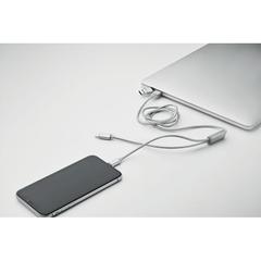 Vue Câble de charge 2 en 1 long - Cablong de couleur gris| Krokrodeal