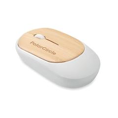 Vue Souris sans fil en bambou - Curvy bam de couleur blanc| Krokrodeal