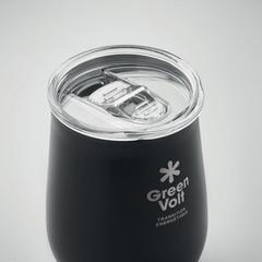 Vue Gobelet en inox recyclé - Ursa de couleur noir| Krokrodeal
