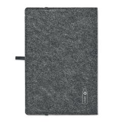 Vue Carnet A5 en feutre RPET - Feltbook de couleur gris| Krokrodeal
