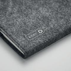 Vue Carnet A5 en feutre RPET - Feltbook de couleur gris| Krokrodeal