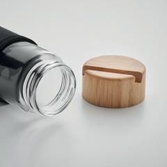 Vue Bouteille verre et bambou 600ml - Tinaroo de couleur noir| Krokrodeal