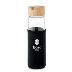 Vue Bouteille verre et bambou 600ml - Tinaroo de couleur noir| Krokrodeal