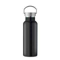 Vue Bouteille double paroi 500 ml - Florence de couleur noir| Krokrodeal