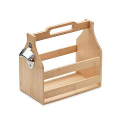 Vue Caisse à bouteilles en bambou - Cabas de couleur marron| Krokrodeal