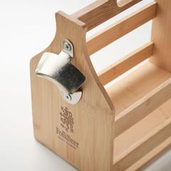 Vue Caisse à bouteilles en bambou - Cabas de couleur marron| Krokrodeal