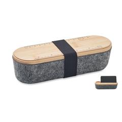 Vue Trousse en feutre RPET - Mile de couleur marron| Krokrodeal