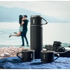 Vue Bouteille et 2 gobelets - Sharm de couleur noir| Krokrodeal