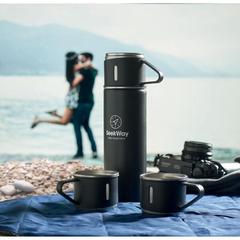 Vue Bouteille et 2 gobelets - Sharm de couleur noir| Krokrodeal