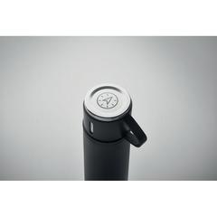 Vue Bouteille double paroi 420 ml - Tonia de couleur noir| Krokrodeal