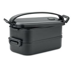 Vue Boîte à lunch en PP recyclé - Idolunch de couleur noir| Krokrodeal