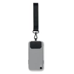 Vue Sangle en polyester téléphone - Celeste de couleur noir| Krokrodeal