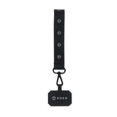 Vue Sangle en polyester téléphone - Celeste de couleur noir| Krokrodeal
