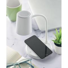 Vue Lampe haut-parleur & chargeur - Spot de couleur blanc| Krokrodeal