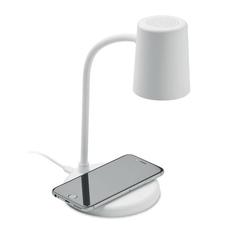 Vue Lampe haut-parleur & chargeur - Spot de couleur blanc| Krokrodeal