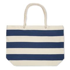 Vue Sac de plage en coton 220 gr/m² - Heaven stripe de couleur bleu| Krokrodeal