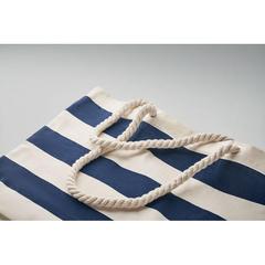 Vue Sac de plage en coton 220 gr/m² - Heaven stripe de couleur bleu| Krokrodeal