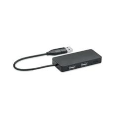 Vue Hub USB 3 ports avec câble 20cm - Hub-c de couleur noir| Krokrodeal