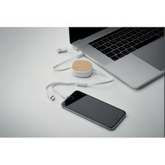 Vue Câble de charge USB rétractable - Togobam de couleur blanc| Krokrodeal