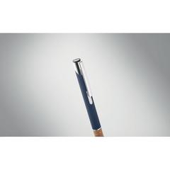 Vue Stylo en aluminium encre bleue - Veria de couleur bleu| Krokrodeal