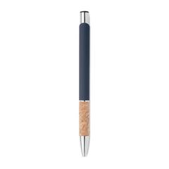 Vue Stylo en aluminium encre bleue - Veria de couleur bleu| Krokrodeal