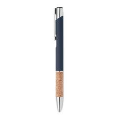 Vue Stylo en aluminium encre bleue - Veria de couleur bleu| Krokrodeal