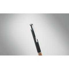 Vue Stylo en aluminium encre bleue - Veria de couleur noir| Krokrodeal