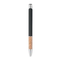 Vue Stylo en aluminium encre bleue - Veria de couleur noir| Krokrodeal