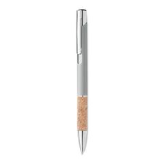Vue Stylo en aluminium encre bleue - Veria de couleur gris| Krokrodeal
