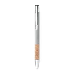 Vue Stylo en aluminium encre bleue - Veria de couleur gris| Krokrodeal