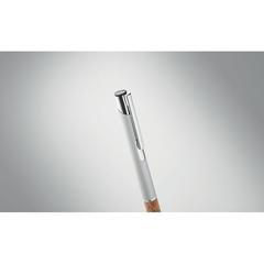 Vue Stylo en aluminium encre bleue - Veria de couleur gris| Krokrodeal