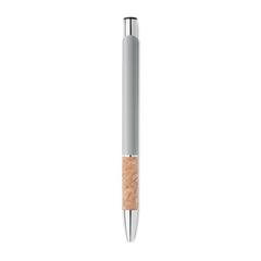 Vue Stylo en aluminium encre bleue - Veria de couleur gris| Krokrodeal