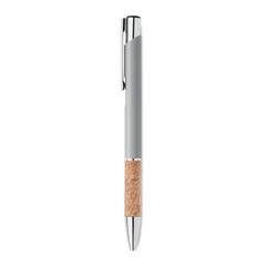 Vue Stylo en aluminium encre bleue - Veria de couleur gris| Krokrodeal