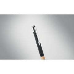 Vue Stylo en aluminium encre bleue - Sparta de couleur noir| Krokrodeal